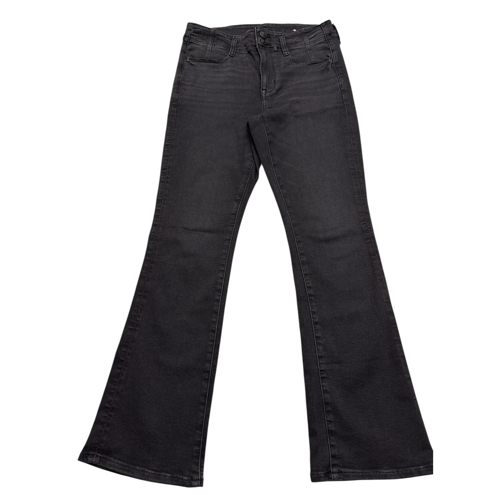 American Eagle Flare Jeans Womens 6 Black Next Level Stretch Y2K‎ Retro